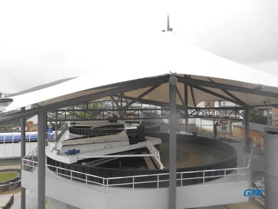 Restaurant Wastewater Treatment Equipment Shallow Round Dissolved Air Flotation 